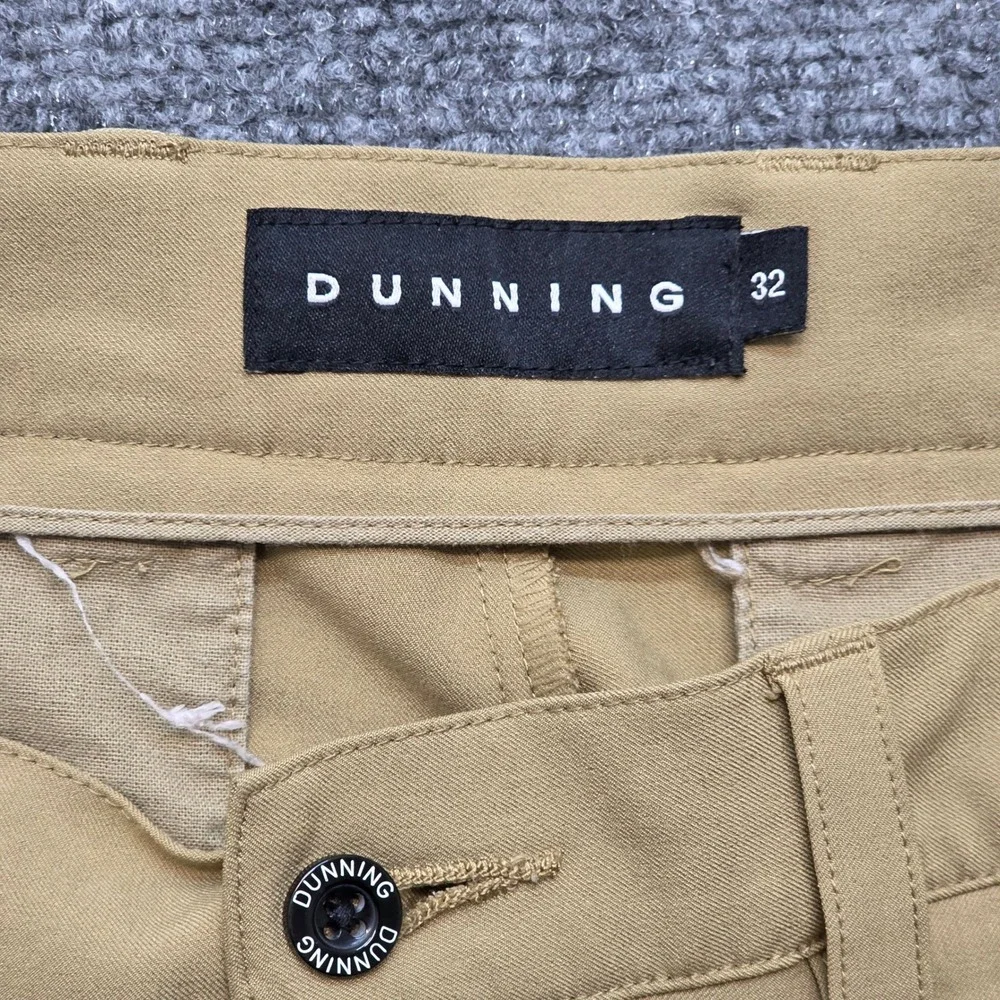 Dunning Golf Shorts Men 32 Khaki Tan Flat Front Performance Stretch Casual Chino